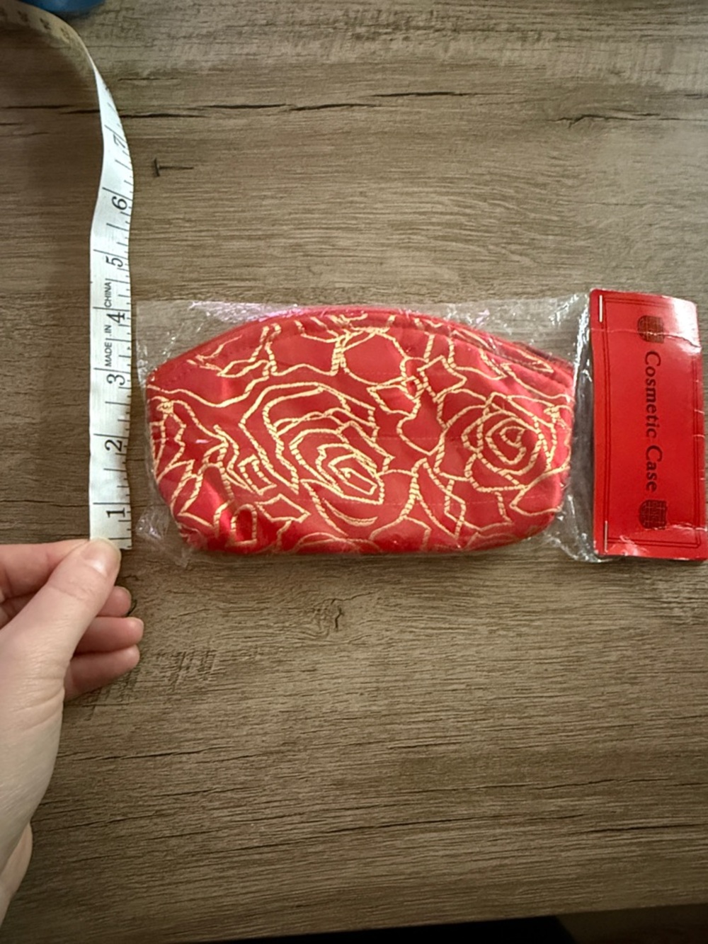 Red and Gold Floral Cosmetic Case - Women Accessories